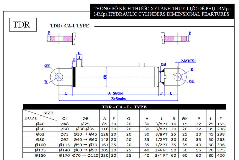 Xy lanh tròn TDR-CA-I