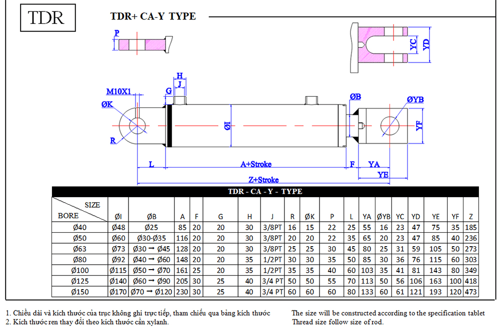 Xy lanh tròn TDR-CA-Y