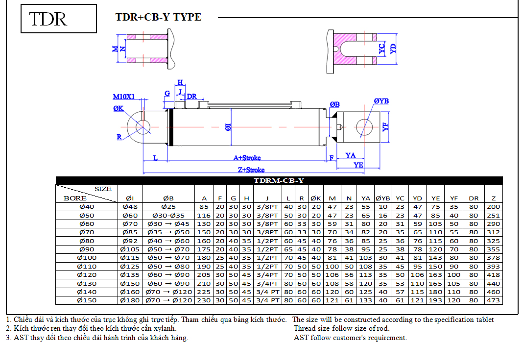 Xy lanh tròn TDR-CB-Y