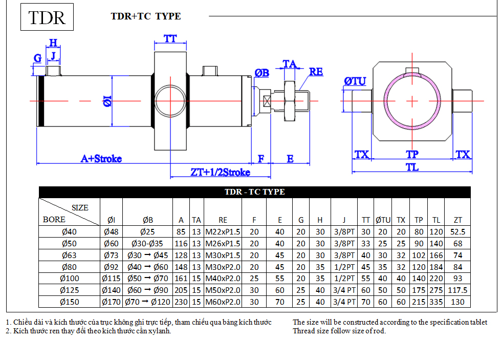 Xy lanh tròn TDR-TC